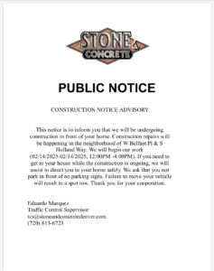 Construction Notice